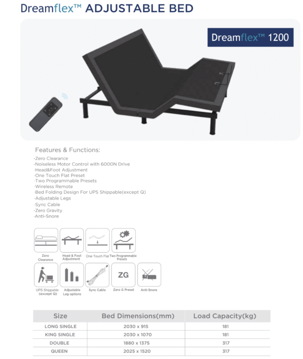 Dreamflex 1200 Adjustable base - Image 2